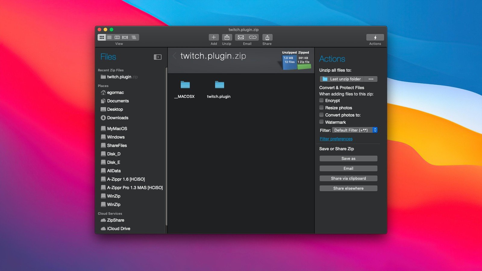 WinZip Mac Pro screenshot 2